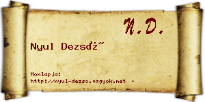 Nyul Dezső névjegykártya